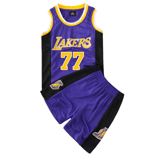 Lakers Doncic No. 77 Jersey Kids Set PURPLE